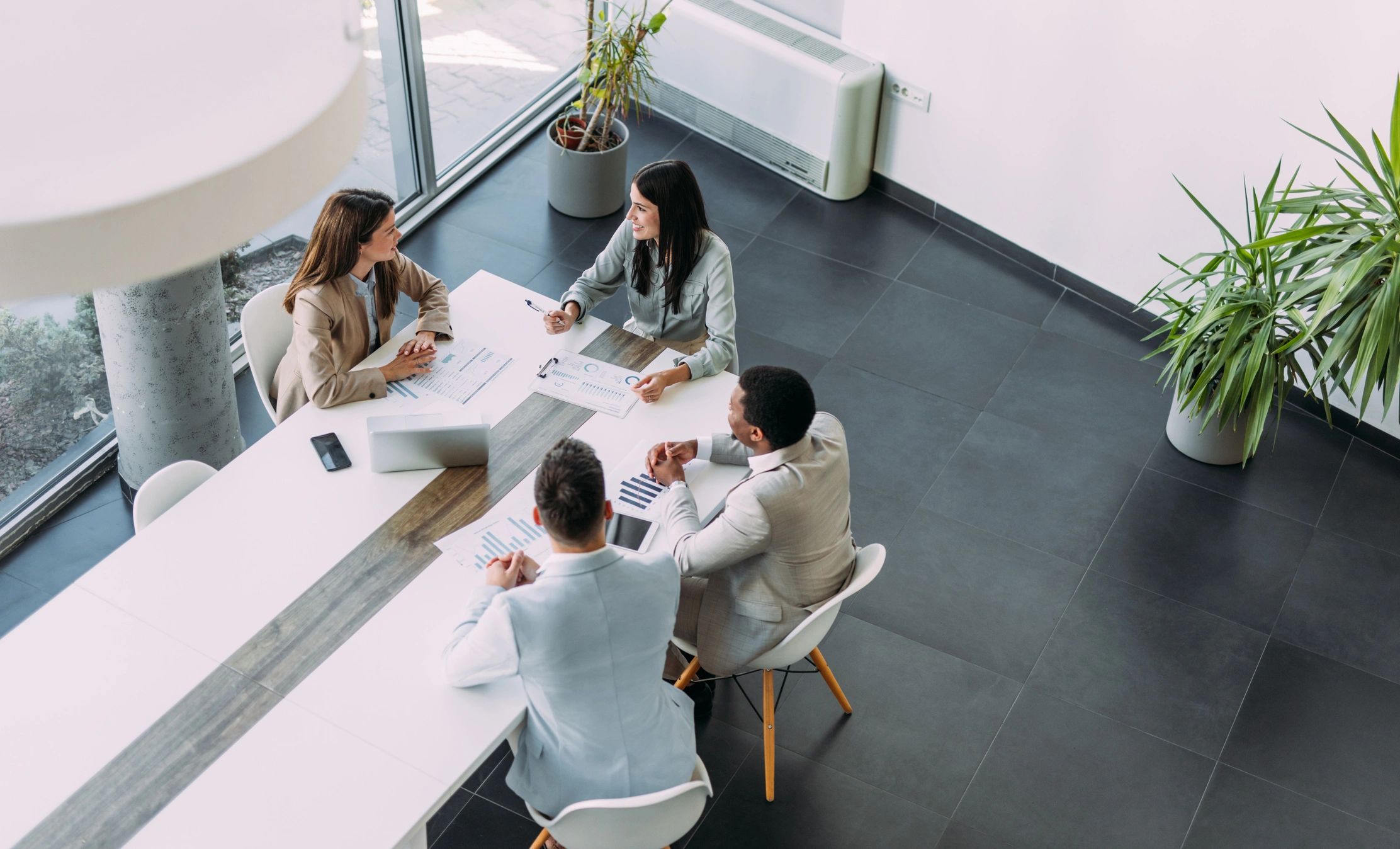 Professional business meeting in a modern office